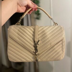 YS Beige Quilted Handbag